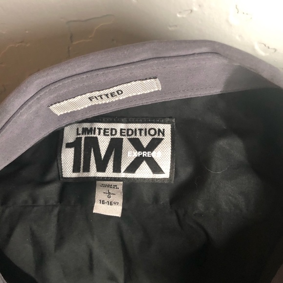 Men’s Express black/gray button down L - Picture 2 of 4